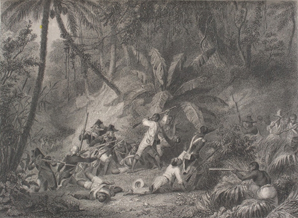 GRAVURE - La bataille de Ravine-à-Couleuvres (Toussaint Louverture)