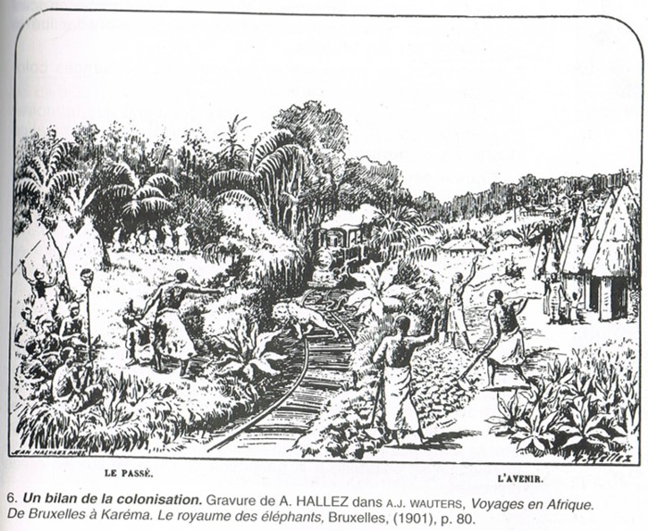 Un bilan de la colonisation. Gravure de A. Hallez, 1901.